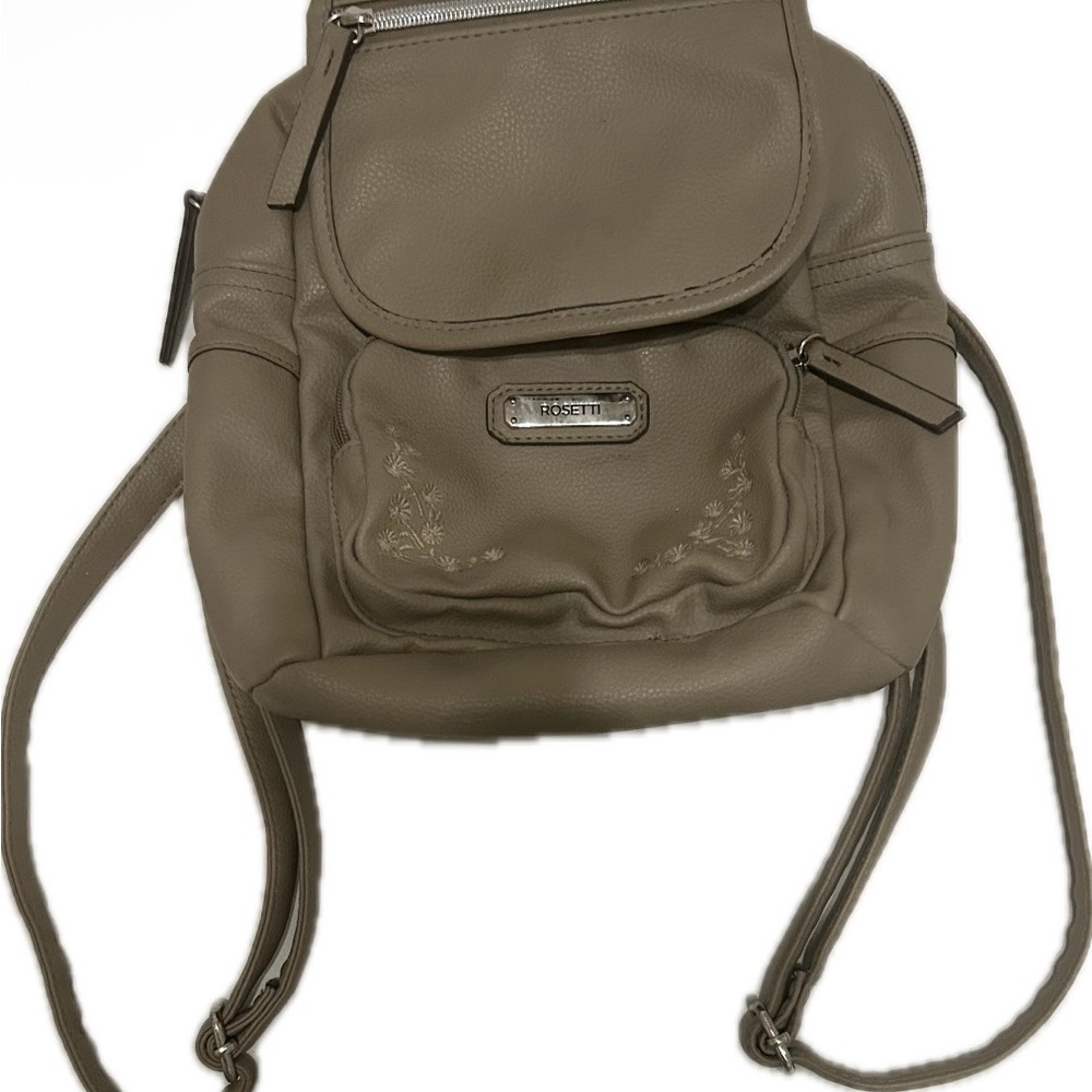 Rosetti Taupe Backpack with Embroidered Detail